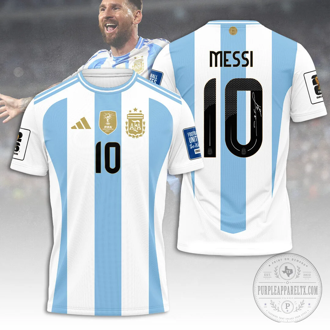 Lionel Messi Argentina National Team Soccer Jersey Number 10