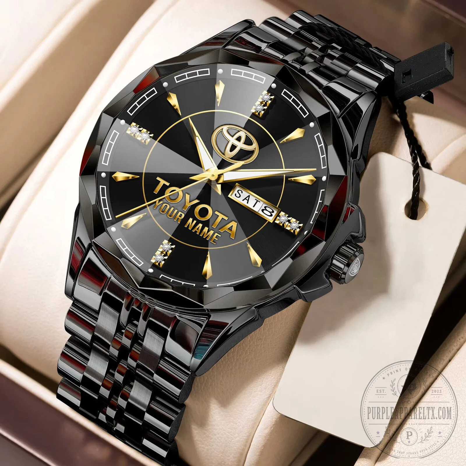 Toyota Custom Name Elegant Design Watch with Gold and Silver Band 20 Toyota Custom Name Elegant Design Watch with Gold and Silver Band
