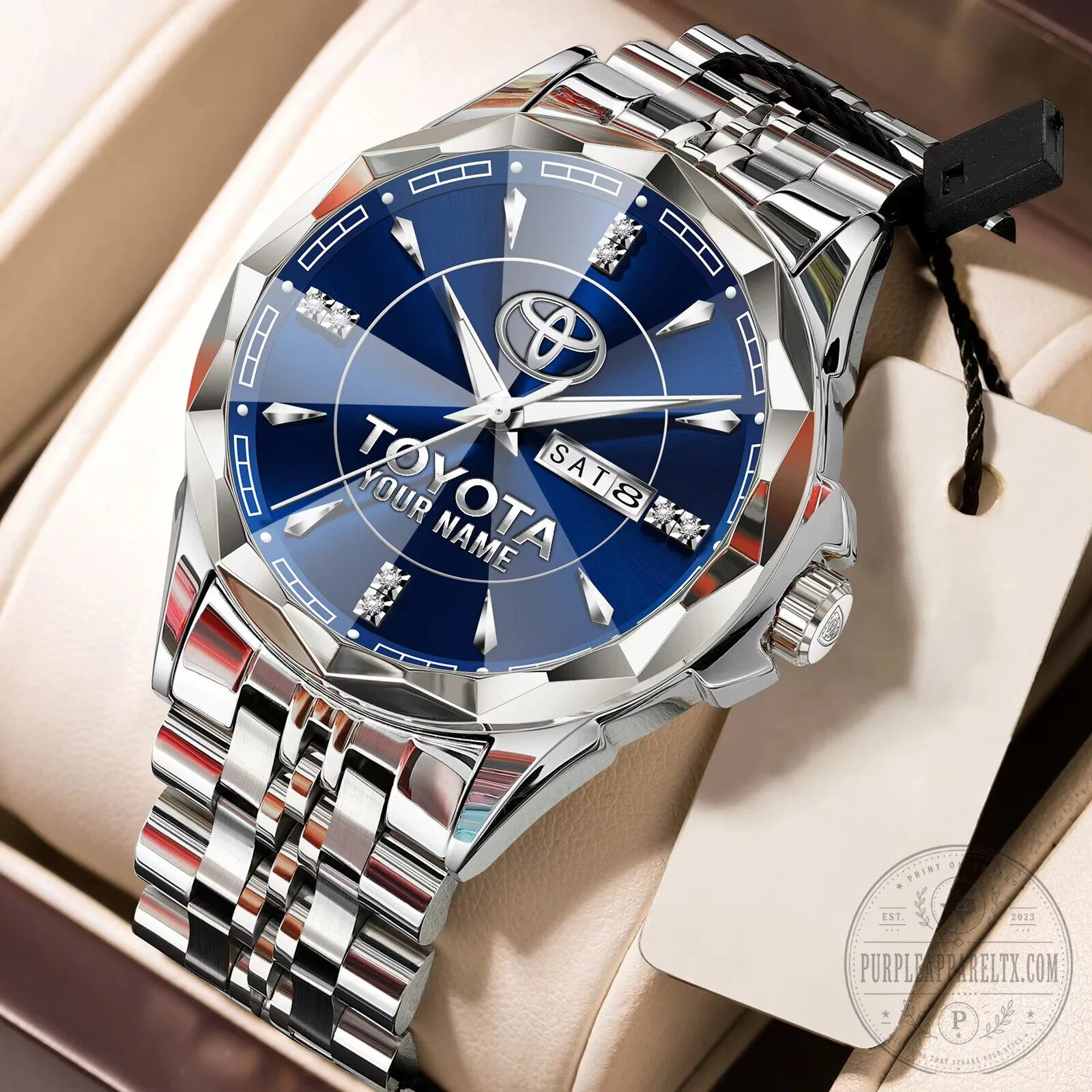 Toyota Custom Name Elegant Design Watch with Gold and Silver Band 22 Toyota Custom Name Elegant Design Watch with Gold and Silver Band