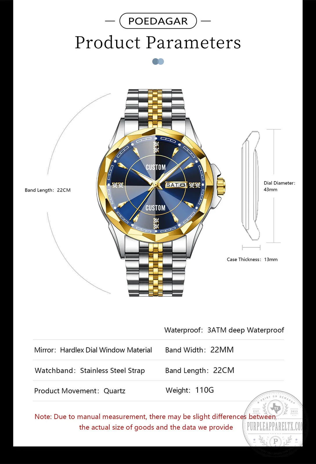 Toyota Custom Name Elegant Design Watch with Gold and Silver Band 27 Toyota Custom Name Elegant Design Watch with Gold and Silver Band