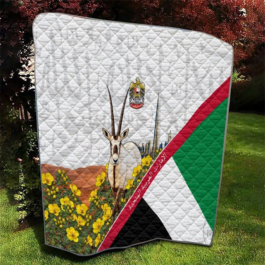 United Arab Emirates National Day Arabian Oryx Quilt Emirati Pride Arabic Calligraphy 12 United Arab Emirates National Day Arabian Oryx Quilt Emirati Pride Arabic Calligraphy