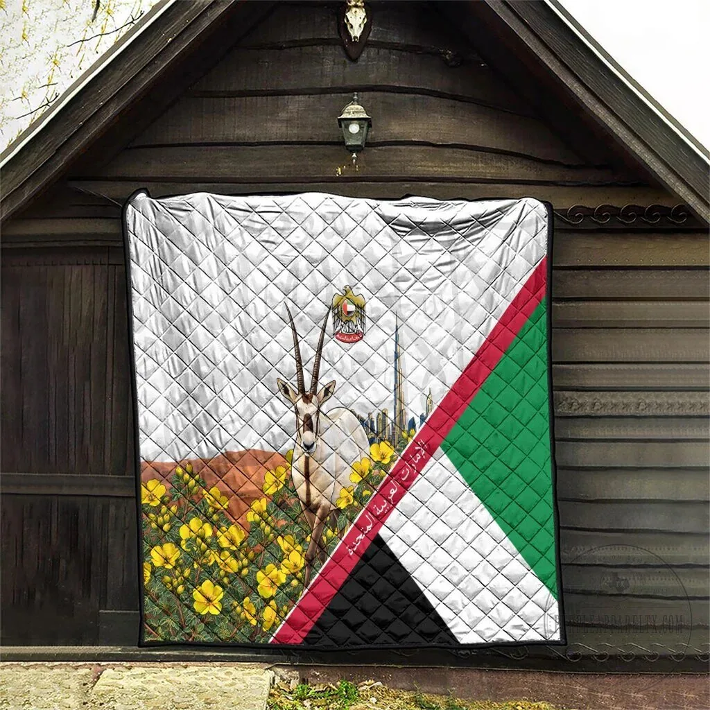 United Arab Emirates National Day Arabian Oryx Quilt Emirati Pride Arabic Calligraphy 14 United Arab Emirates National Day Arabian Oryx Quilt Emirati Pride Arabic Calligraphy