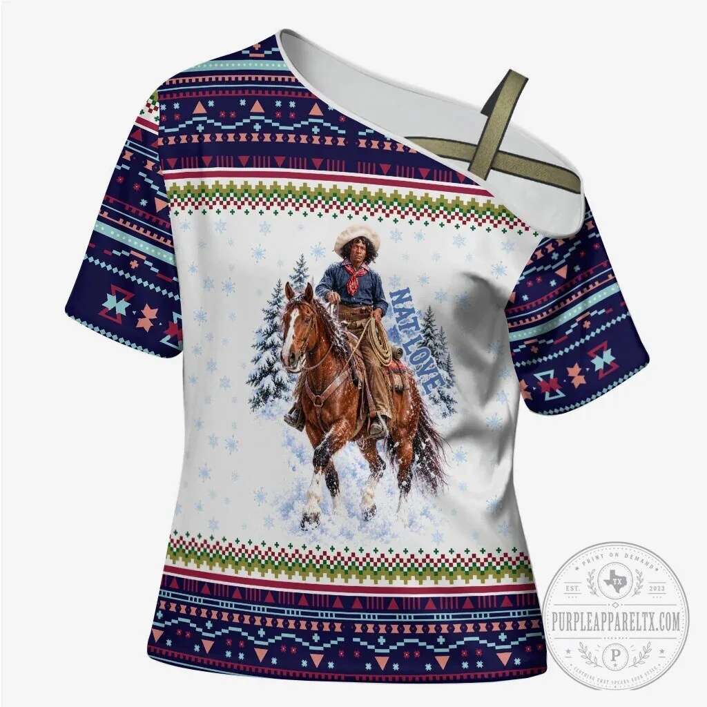Nat Love Cowboy So In Love Shirt African American Western Fair Isle T-Shirt