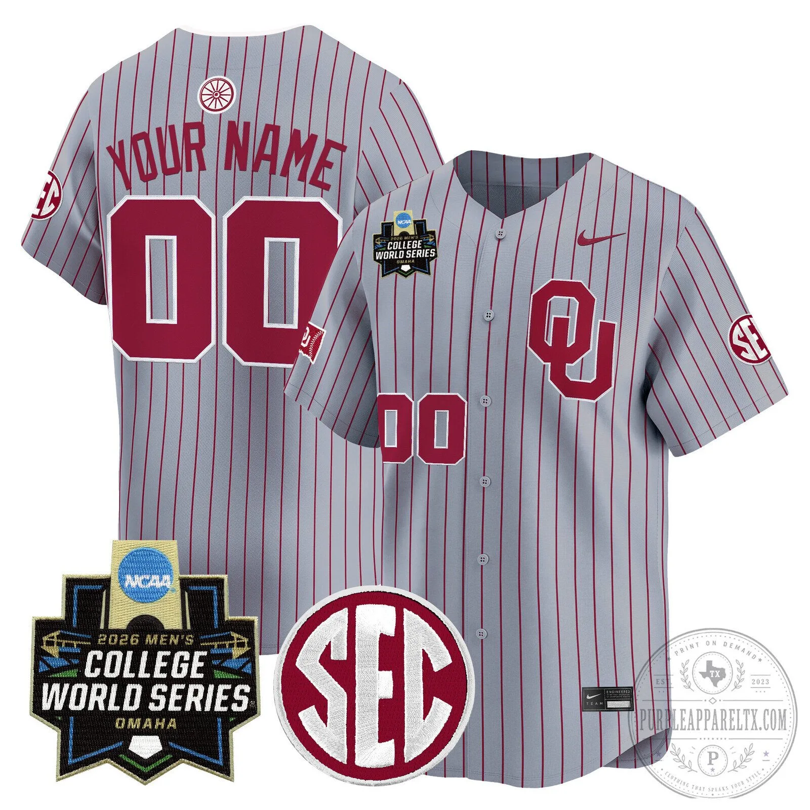 Oklahoma Sooners 2026 College World Series NCAA Baseball Jersey