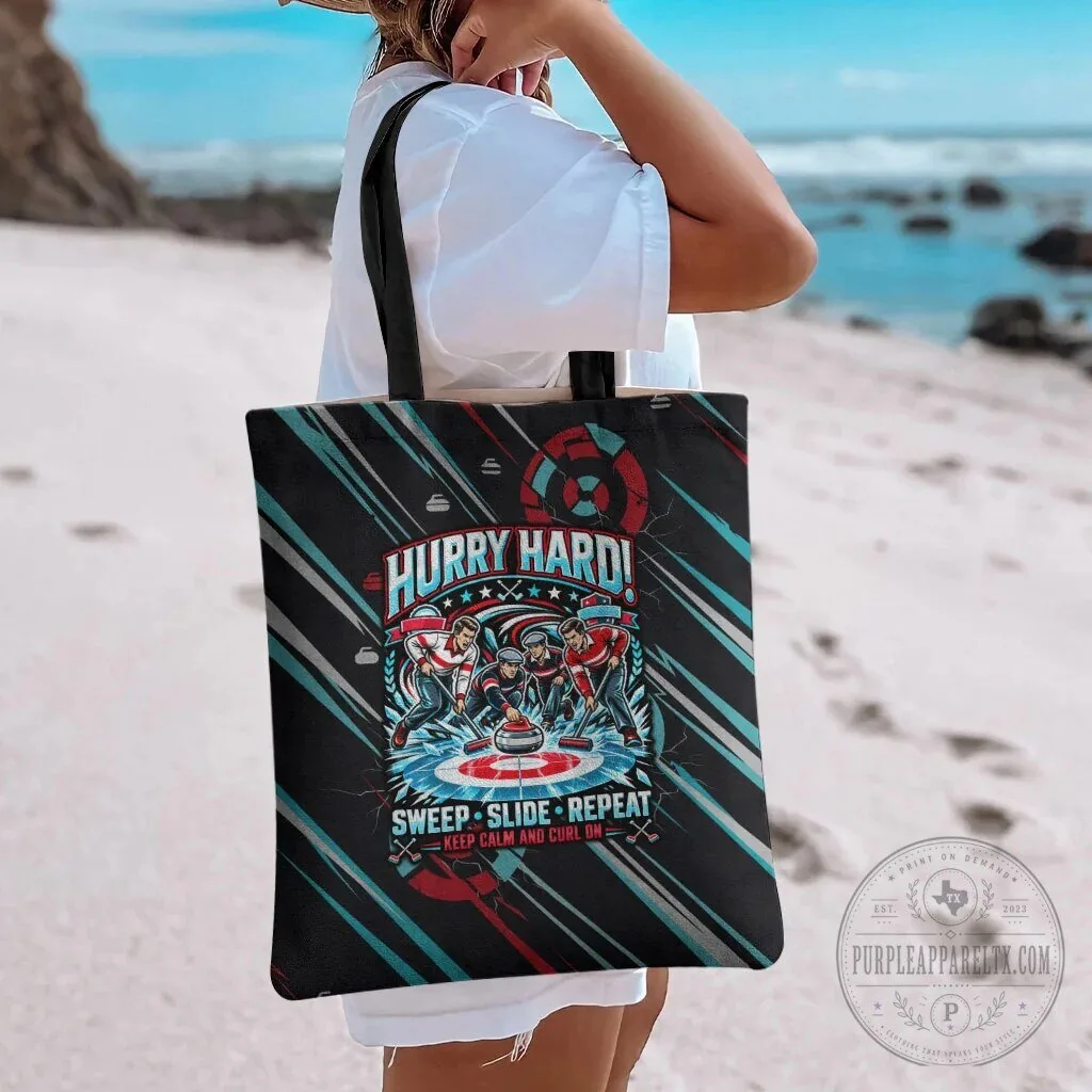 Curling My House My Rules Hurry Hard Sweep Slide Repeat Tote Bag 12 Curling My House My Rules Hurry Hard Sweep Slide Repeat Tote Bag