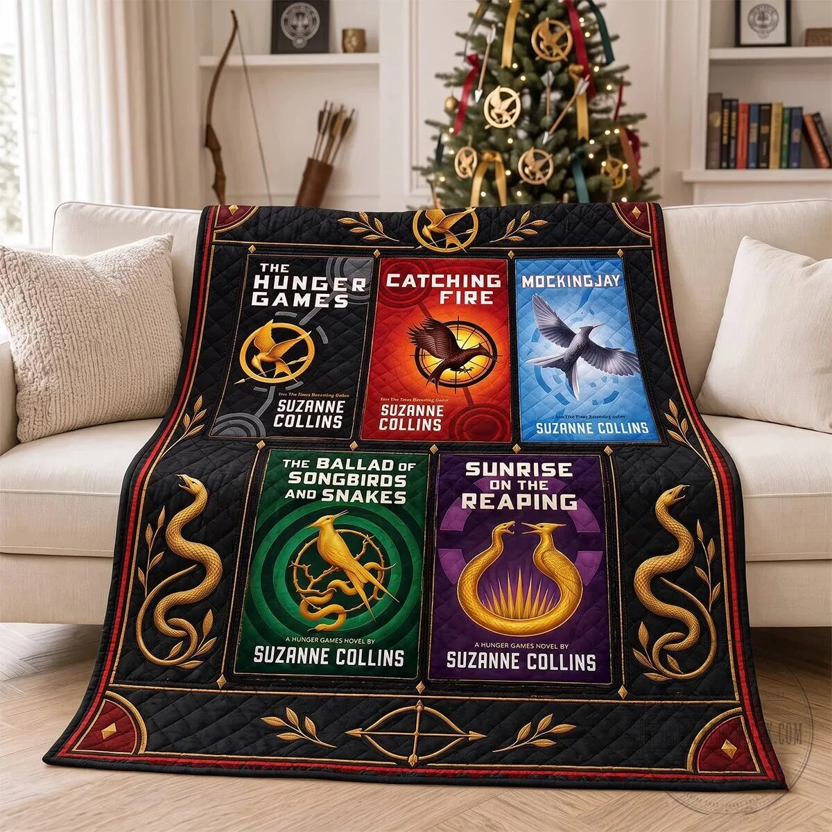 The Hunger Games Book Covers Quilted Blanket by Suzanne Collins 10 The Hunger Games Book Covers Quilted Blanket by Suzanne Collins