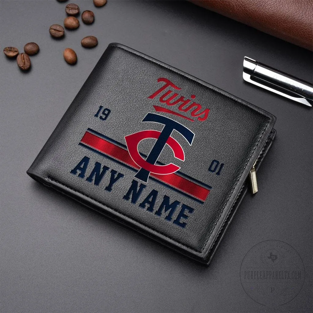 Minnesota Twins Personalized Leather Wallet, Custom Name Baseball Team Wallet 8 Minnesota Twins Personalized Leather Wallet, Custom Name Baseball Team Wallet