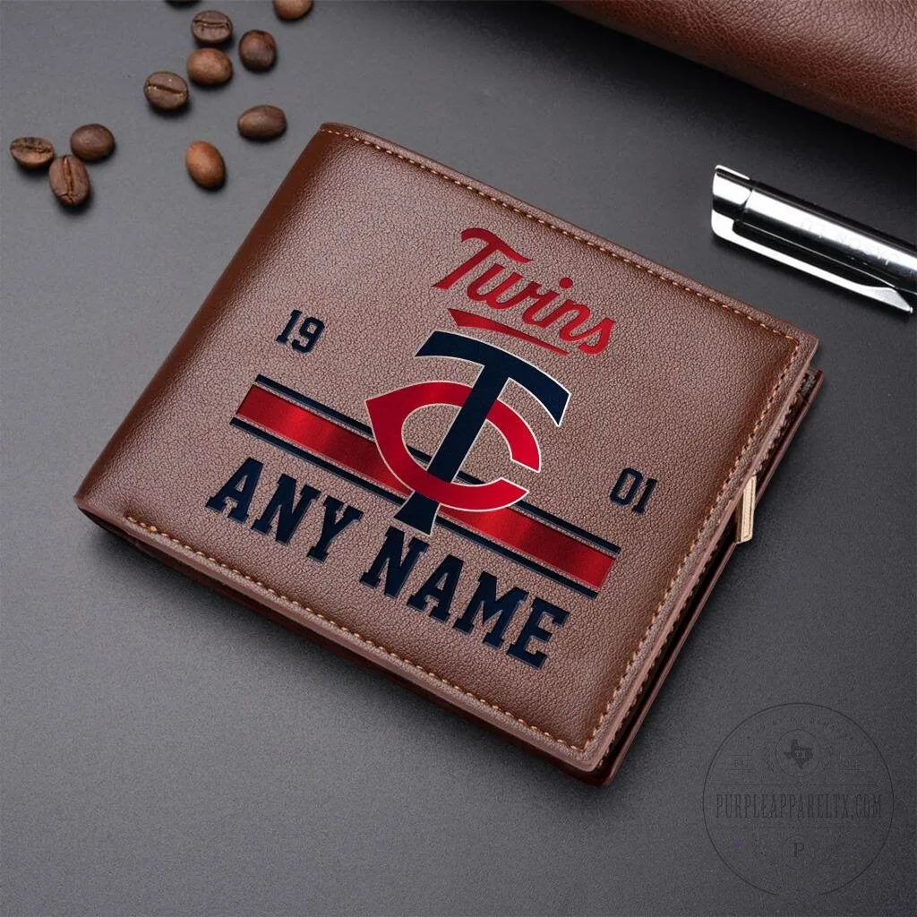 Minnesota Twins Personalized Leather Wallet, Custom Name Baseball Team Wallet 9 Minnesota Twins Personalized Leather Wallet, Custom Name Baseball Team Wallet