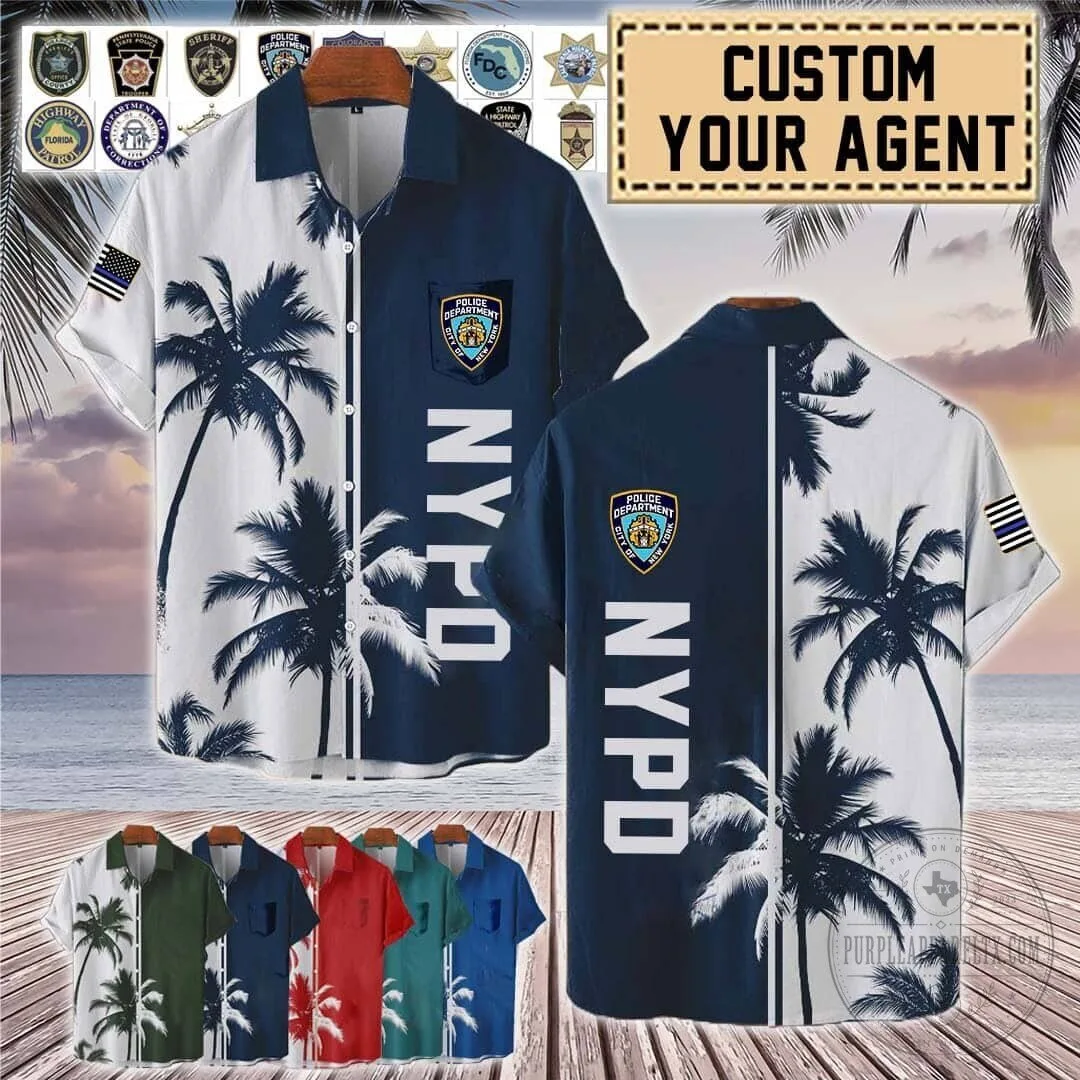 NYPD Police Department Palm Tree Tropical Hawaiian Shirt 8 NYPD Police Department Palm Tree Tropical Hawaiian Shirt