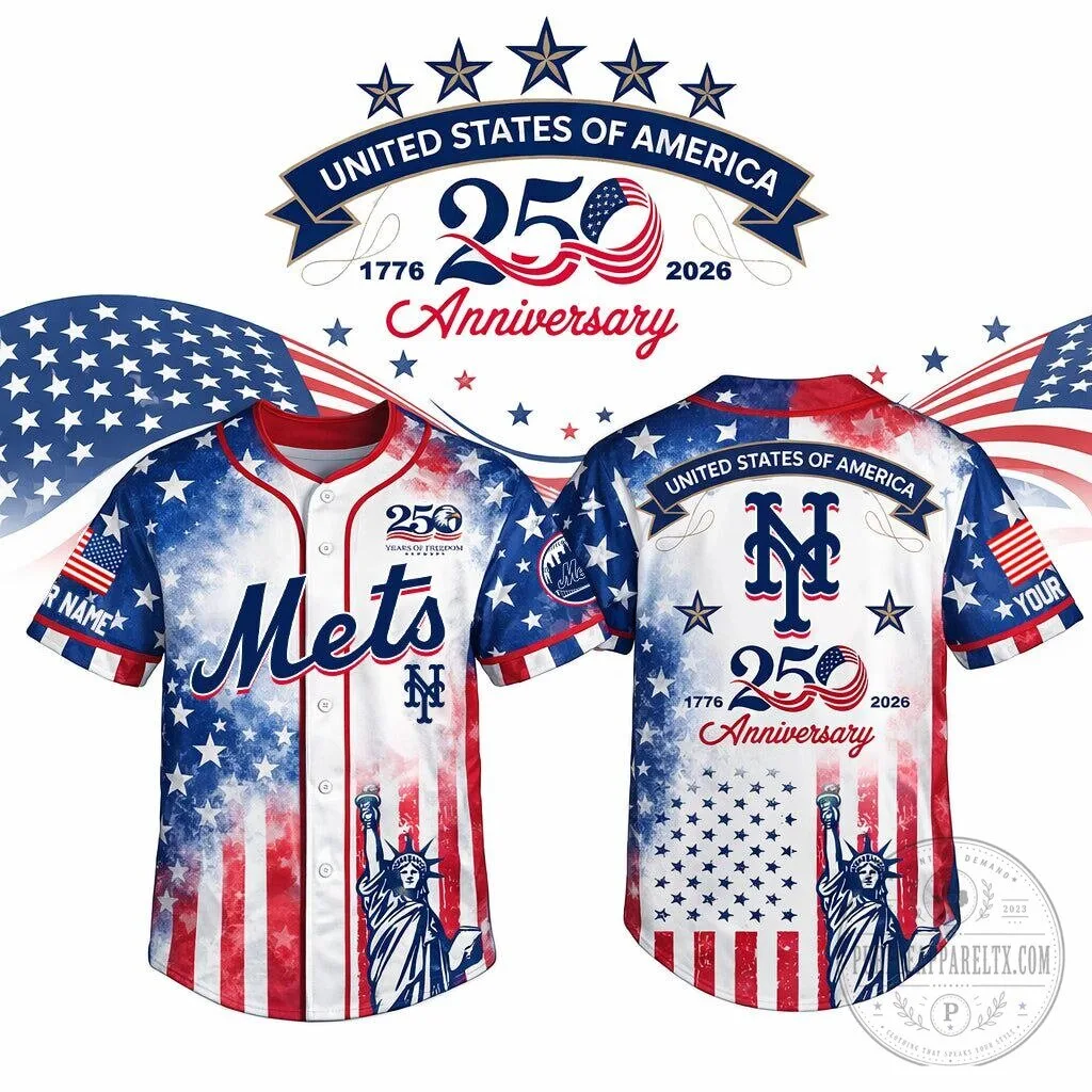 New York Mets United States of America 250th Anniversary Baseball Jersey