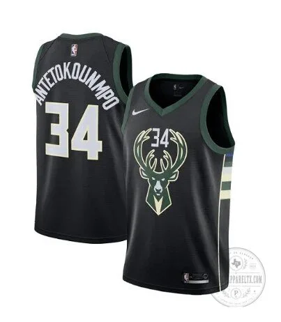 Giannis Antetokounmpo Milwaukee Bucks Statement Edition Black Basketball Jersey