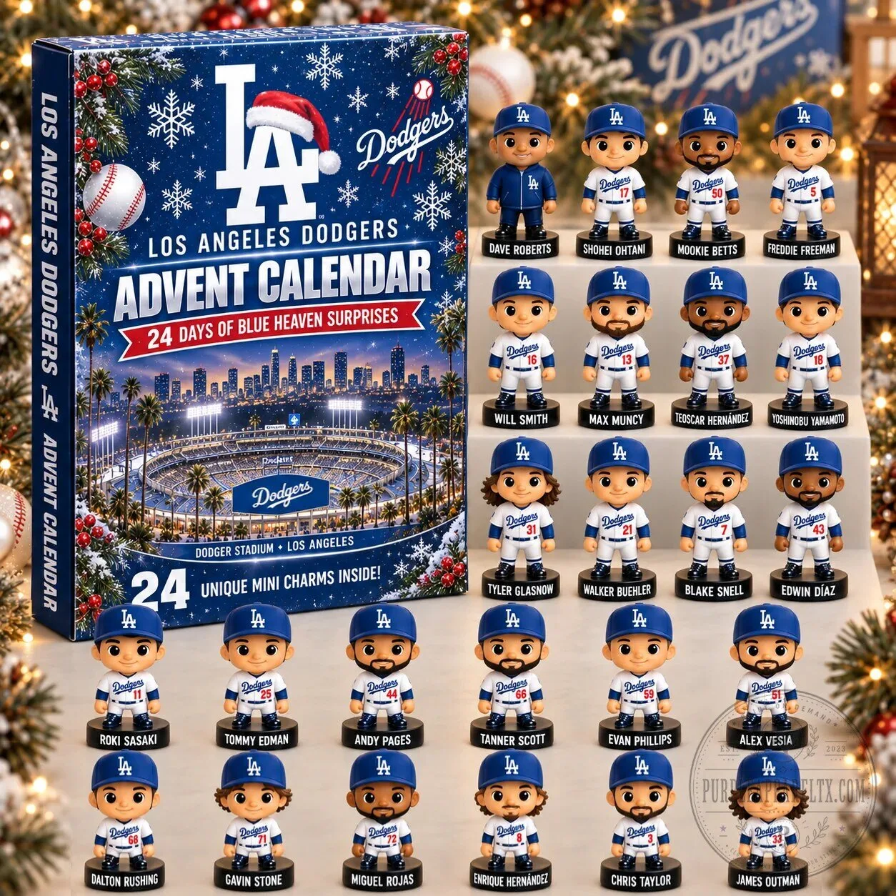 Los Angeles Dodgers 24 Days of Surprises Advent Calendar with Mini Charms