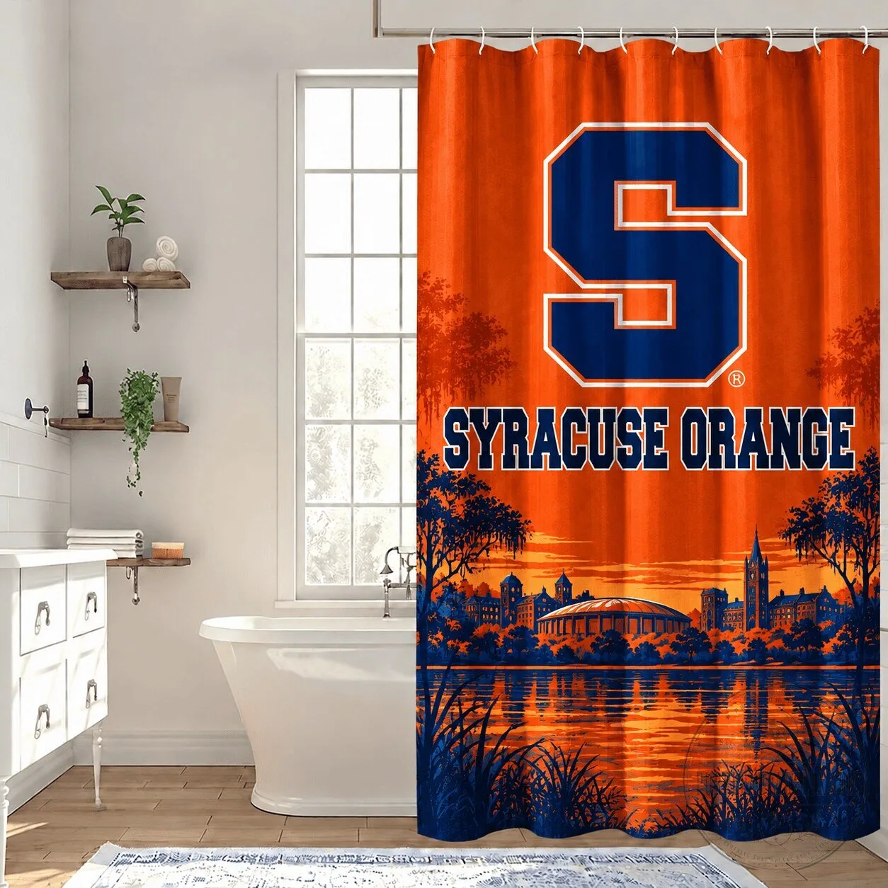 Syracuse Orange University Campus Sunset Landscape Shower Curtain