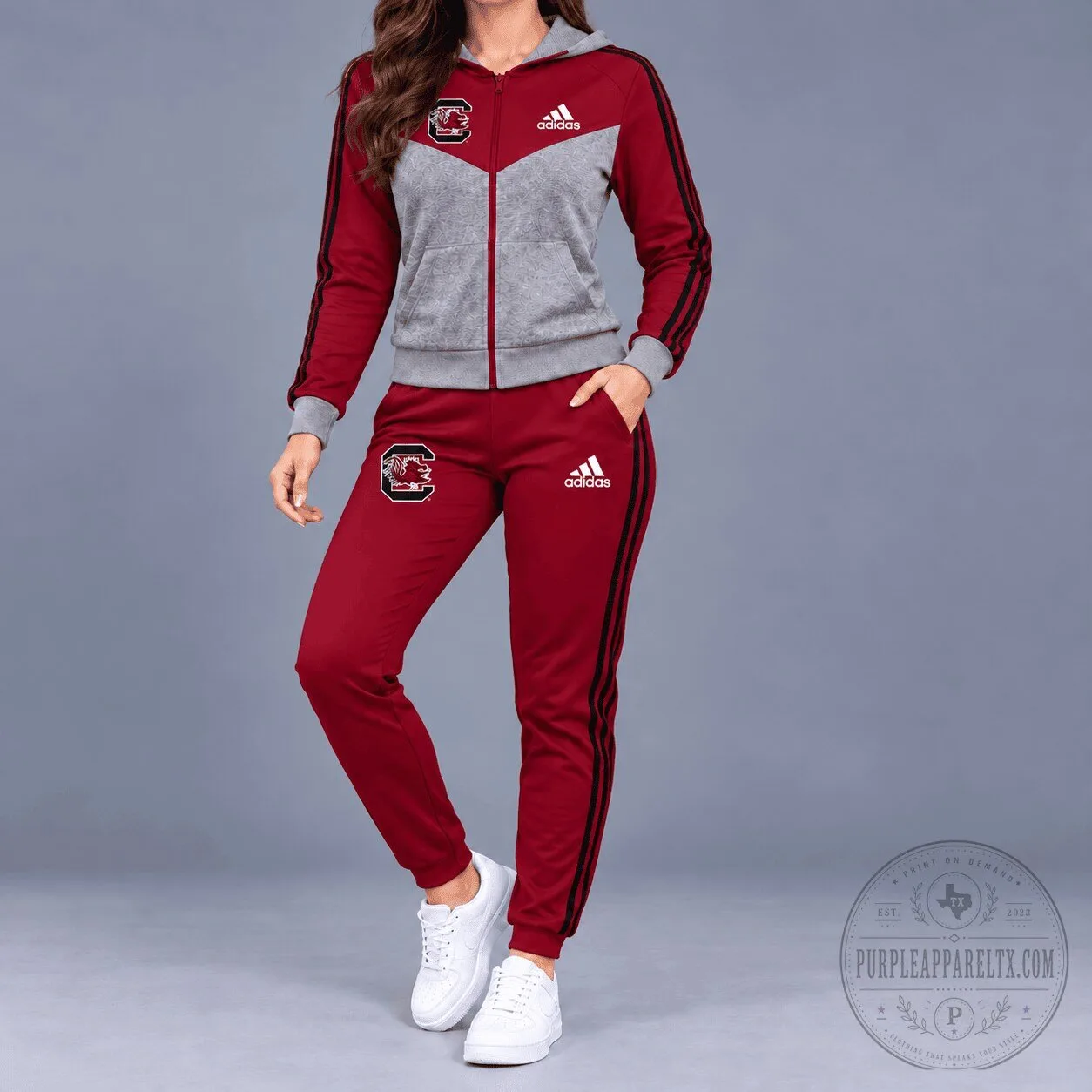 South Carolina Gamecocks NCAA Adidas Full-Zip Hoodie and Jogger Pants Set