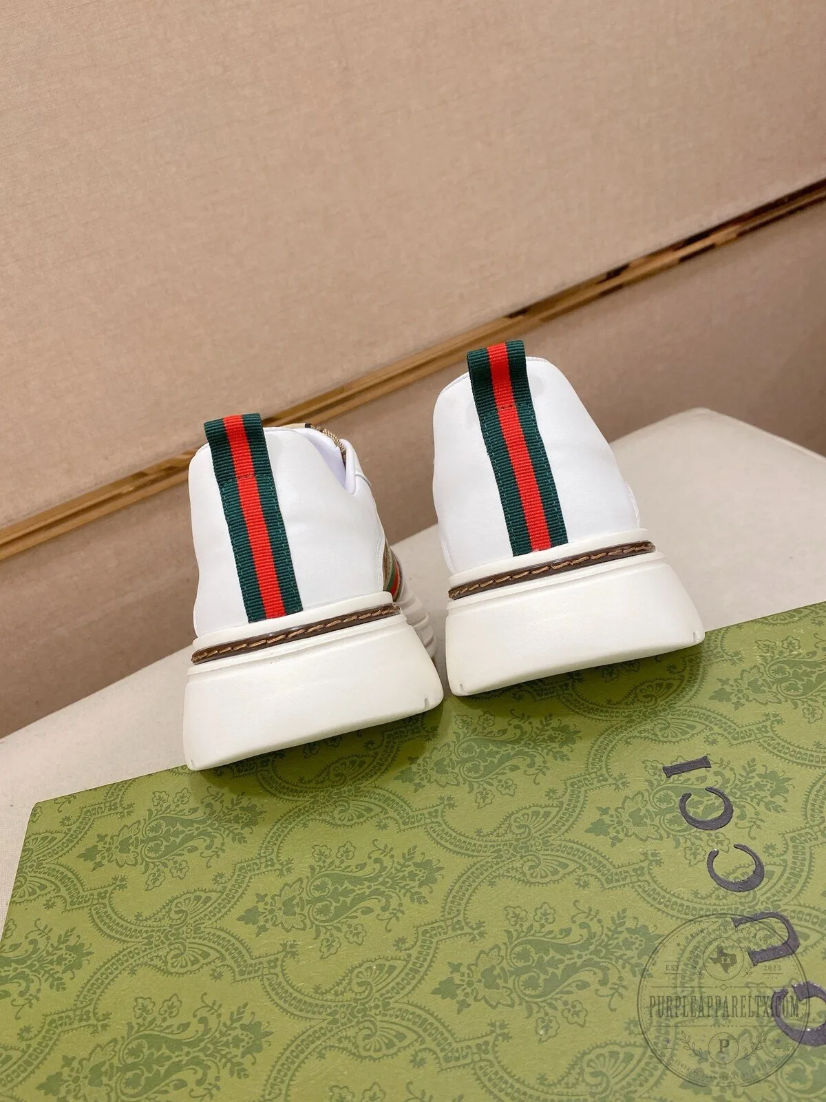 Gucci White and Brown Canvas and Leather Low Top Sneakers for Men and Women 10 Gucci White and Brown Canvas and Leather Low Top Sneakers for Men and Women