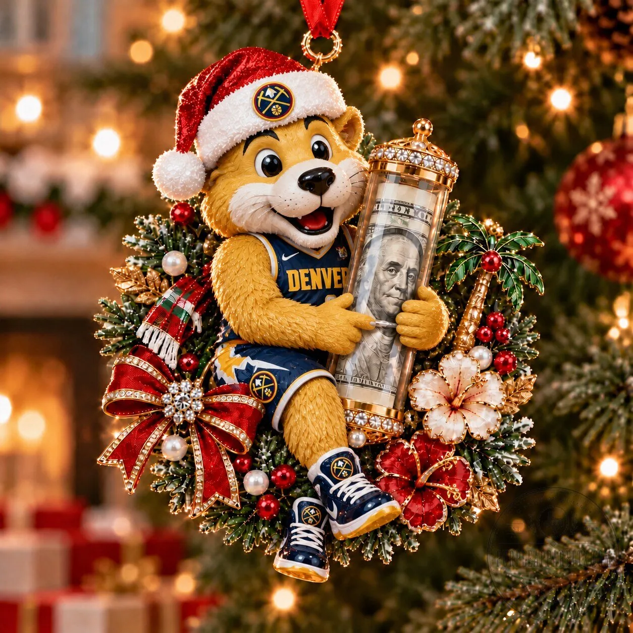 Denver Nuggets Rocky Mascot Christmas Tree Ornament