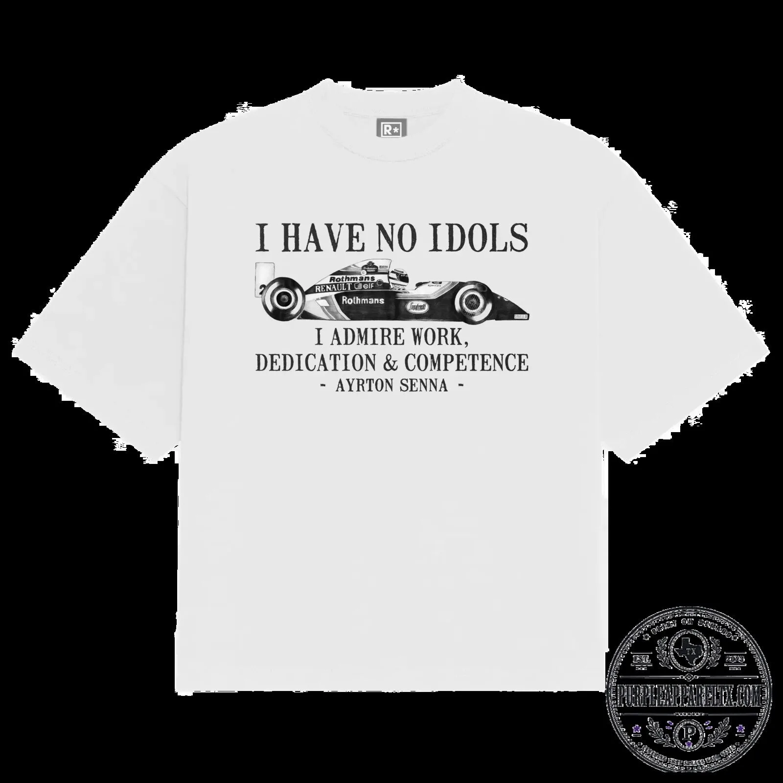 Ayrton Senna Formula 1 Racing Quote I Have No Idols White T-Shirt 3 Ayrton Senna Formula 1 Racing Quote I Have No Idols White T-Shirt